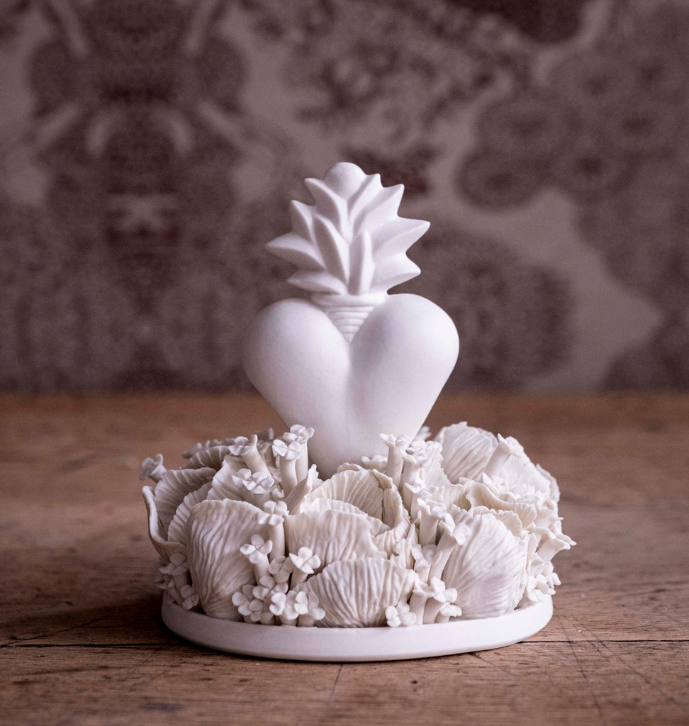 Cœur à cœur - Sculpture sous cloche